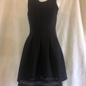 Laser Cut Hem Little Black Dress